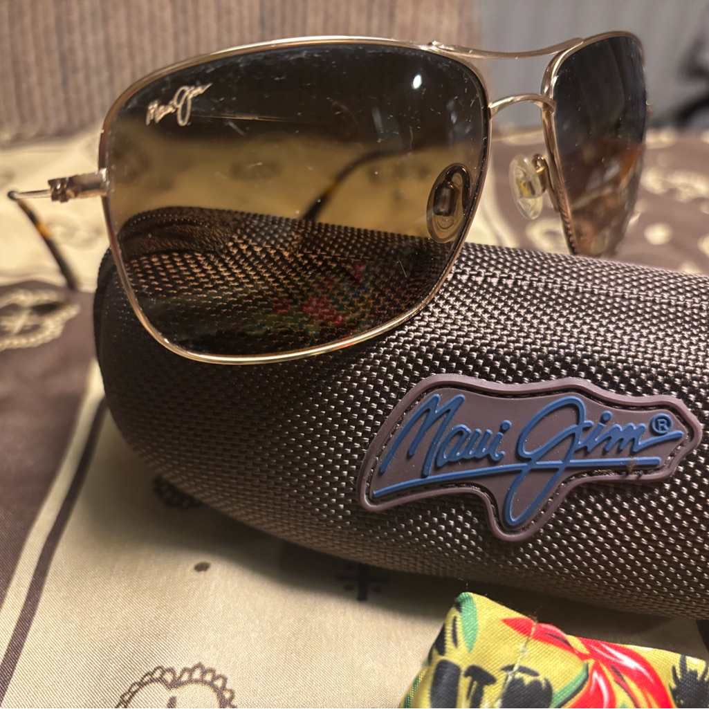 Maui Jim Brown And Gold Sunglasses
